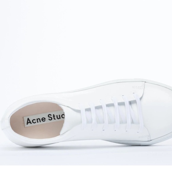 UNISEX ACNE STUDIOS Adrian/Adriana white sneakers ladies size 40 men’s size 7 - Picture 3 of 14